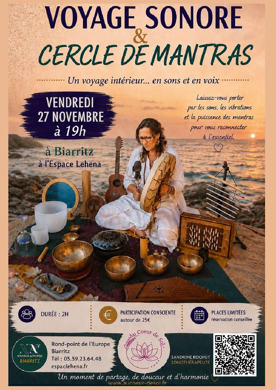 Voyage sonore à Biarritz & cercle de mantras | Espace Lehena